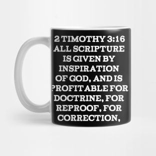 2 Timothy 3:16 King James Version (KJV) Bible Verse Typography Mug